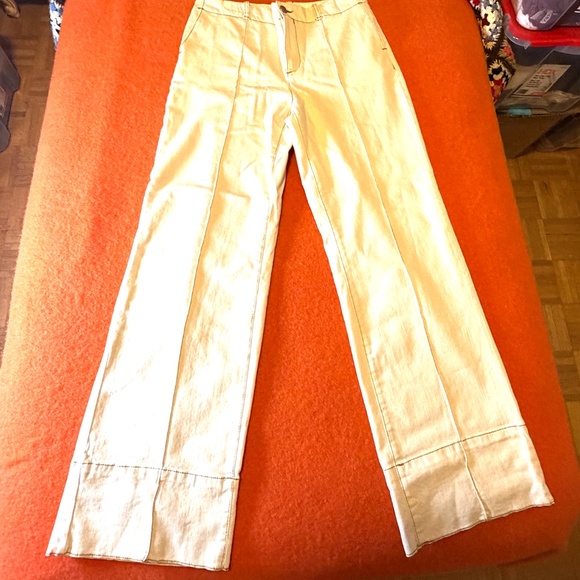 Zara ecru low rise topstitched bootcut jeans NWT - Picture 4 of 14